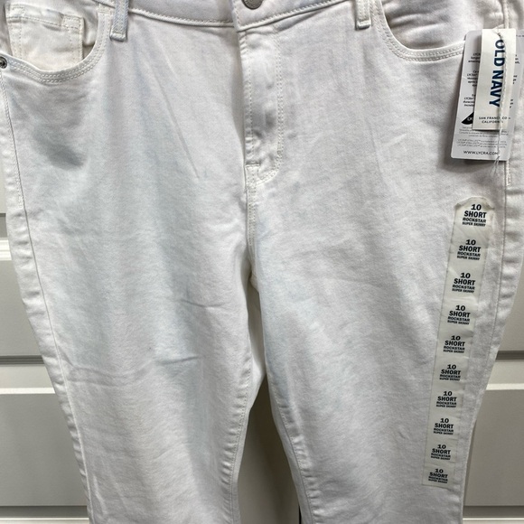 OLD NAVY Jeans Rockstar Super Skinny Lycra Stretch Sculpt White 10 Short Women - Picture 2 of 8